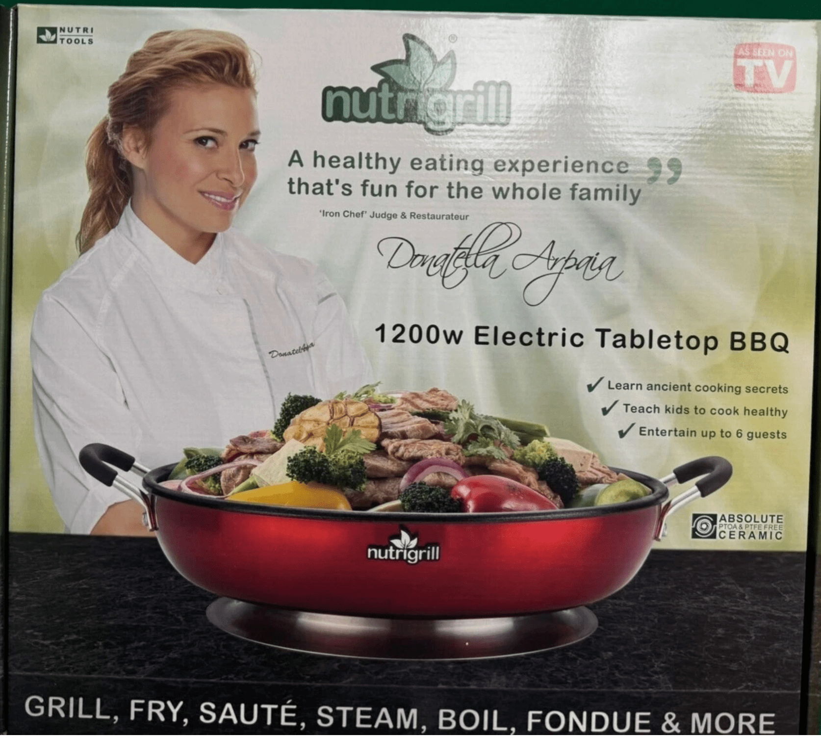 NutriGrill Electric BBQ Cooker Grill Pan with Accessories - Happy Bargain Bin