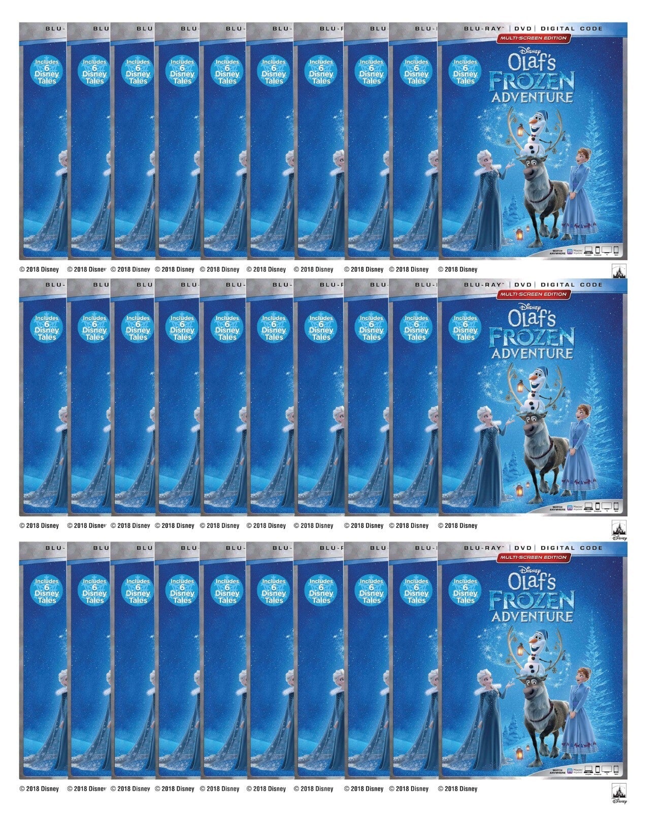 Olaf’s Frozen Adventure + 6 Disney DVD Tales Blu - ray Wholesale Lot Of 30 - Happy Bargain Bin