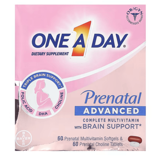 One a Day Advanced Prenatal Multivitamin with Choline 60+60 Count - Happy Bargain Bin