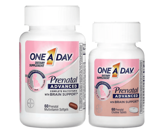 One a Day Advanced Prenatal Multivitamin with Choline 60+60 Count - Happy Bargain Bin