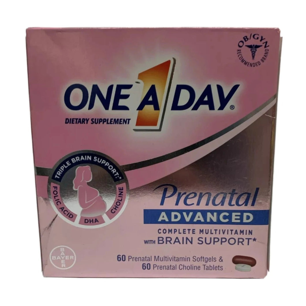 One a Day Advanced Prenatal Multivitamin with Choline 60+60 Count - Happy Bargain Bin