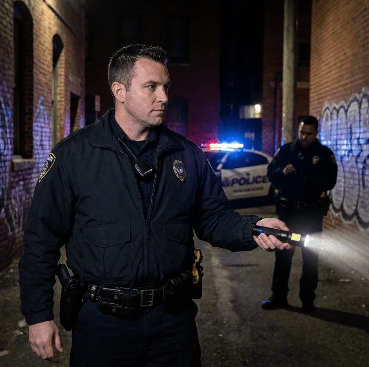 Police Security Dual Beam – 300 Lumens Flashlight - Happy Bargain Bin