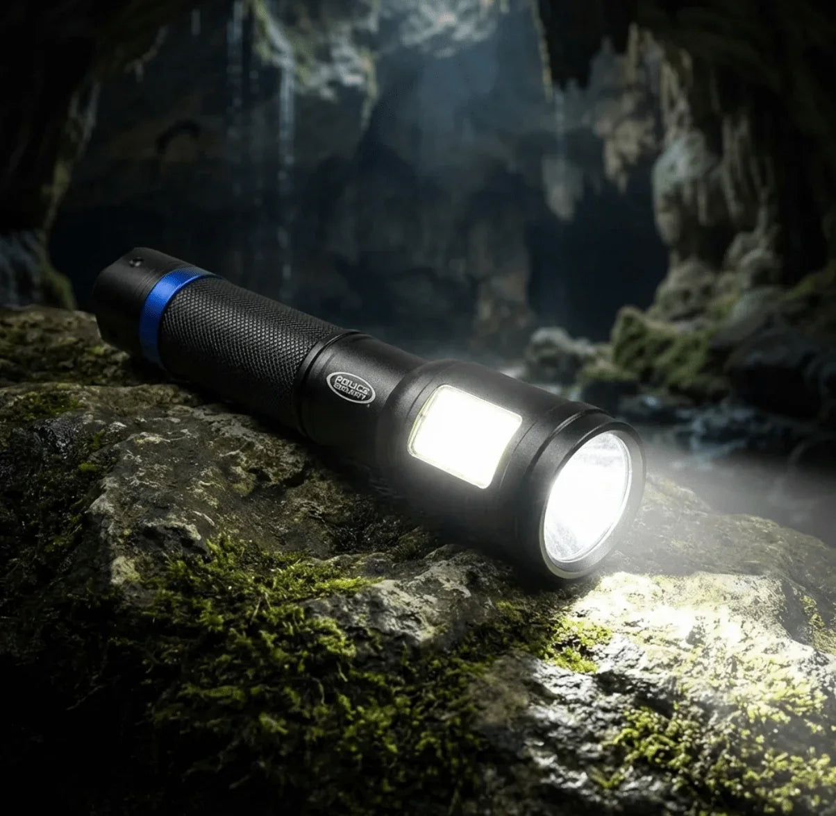 Police Security Dual Beam – 300 Lumens Flashlight - Happy Bargain Bin