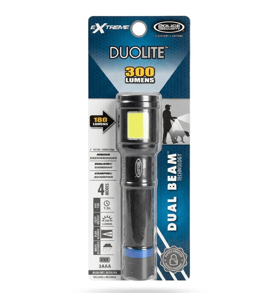Police Security Dual Beam – 300 Lumens Flashlight - Happy Bargain Bin