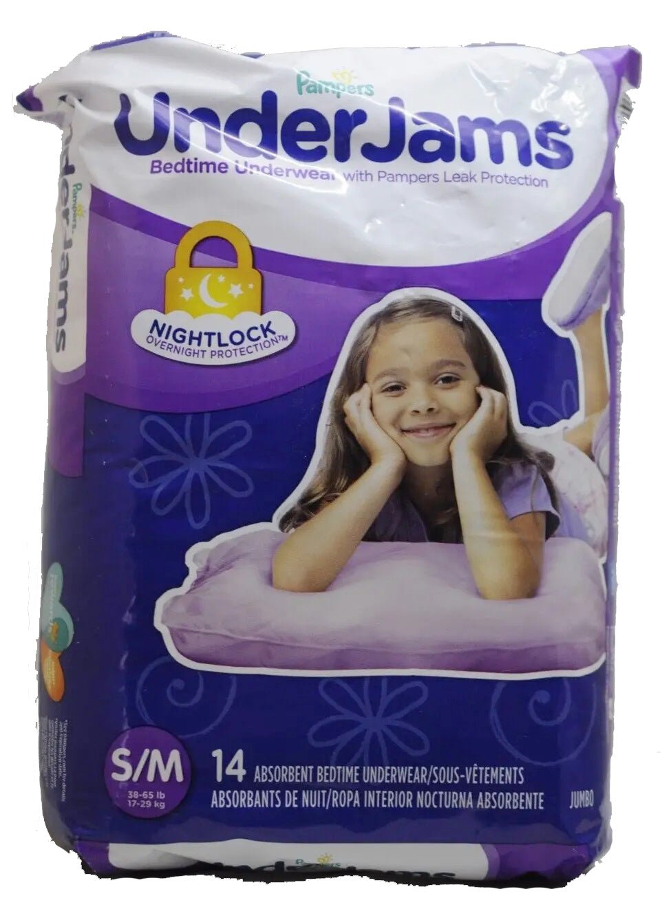 Pampers Underjams Girls S/M 38-65 lbs (14 ct)