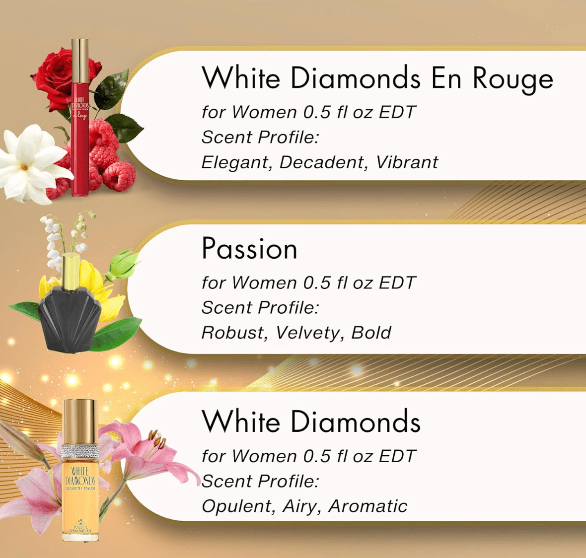 White Diamonds Elizabeth Taylor 3 Piece Fragrance Coffret, 0.5 Fl. Oz 1 Set - Happy Bargain Bin