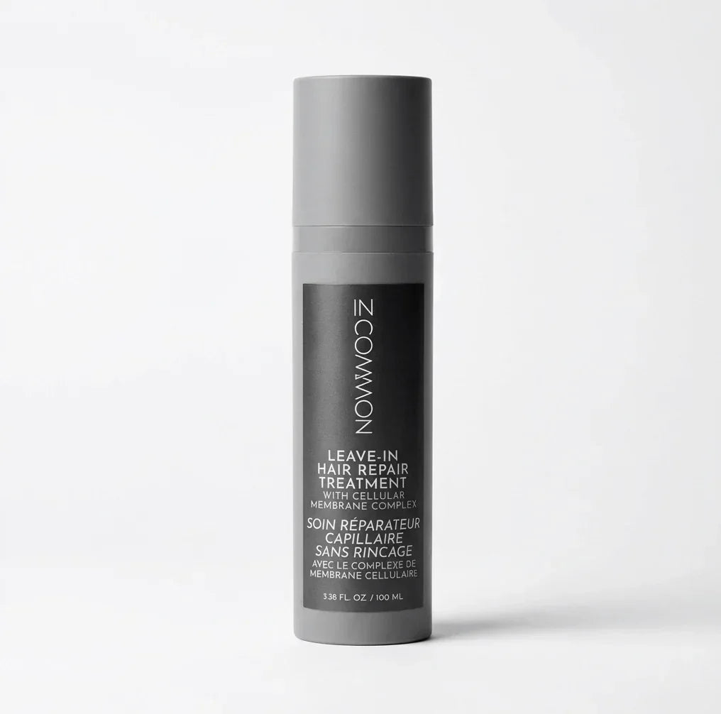Gray bottle of leave-in hair repair treatment with cellular membrane complex, 3.38 fl oz